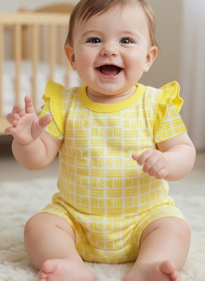 Bontots Infant Girls Organic Cotton Ruffle Romper - Image 1